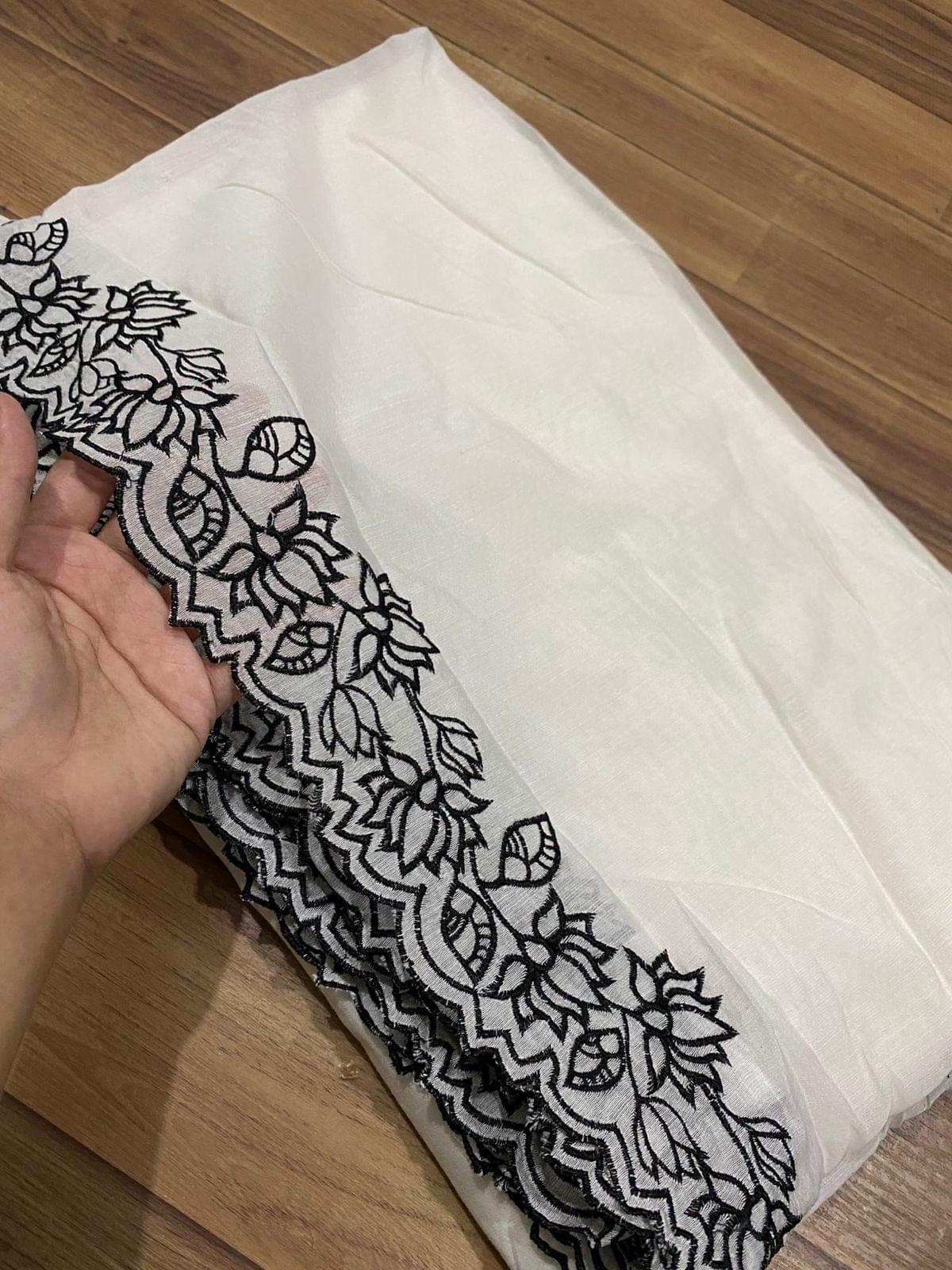 Voile lawn embroidered dupatta