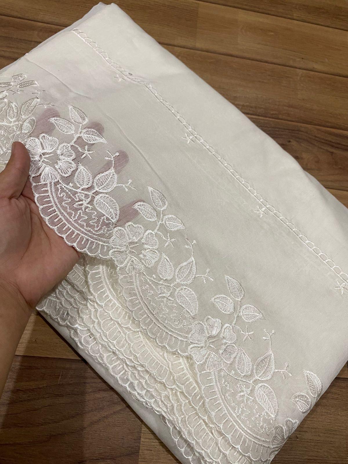 Voile lawn embroidered dupatta