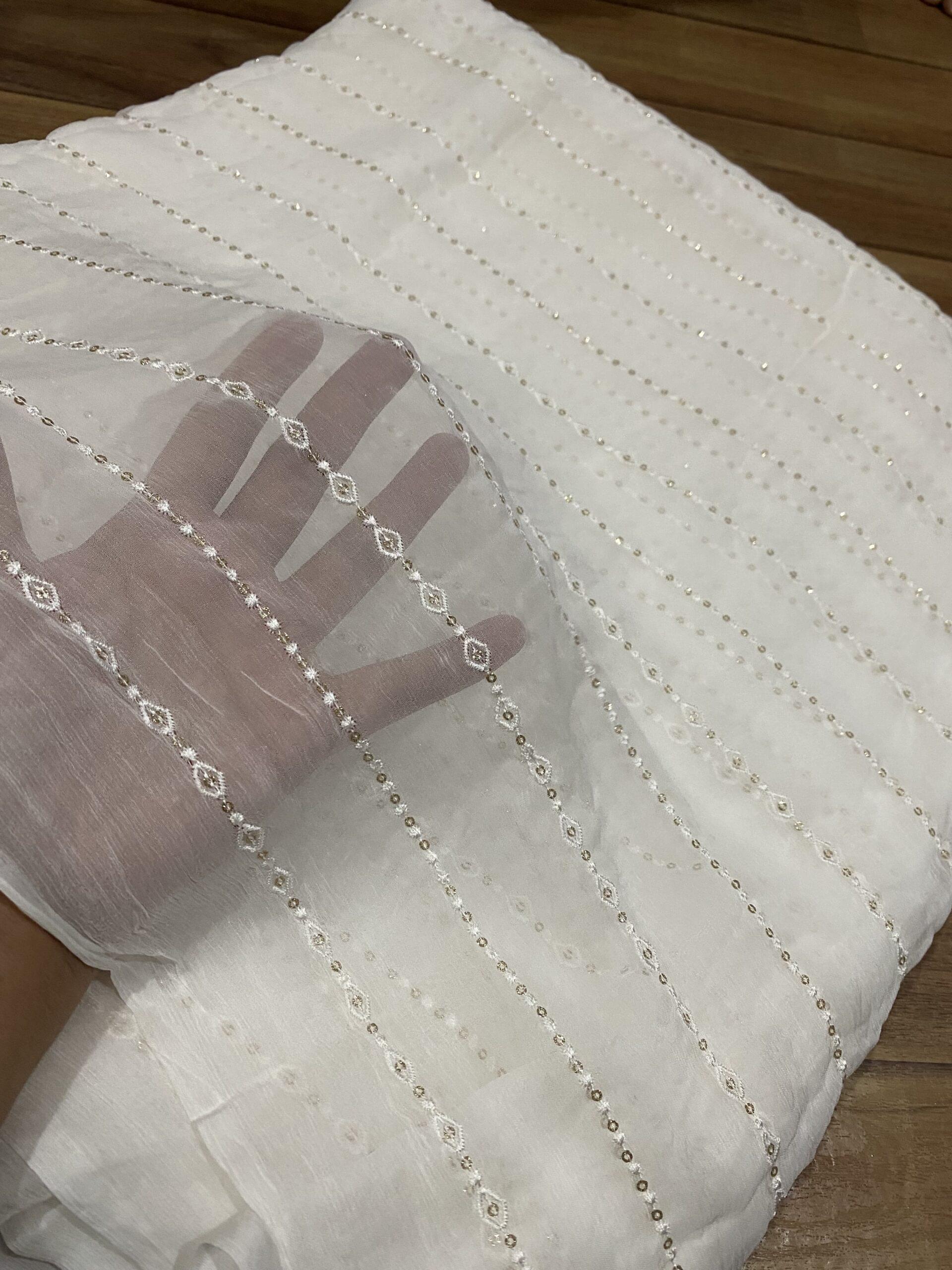 Pure Chiffon Glitter Sequins Stripe