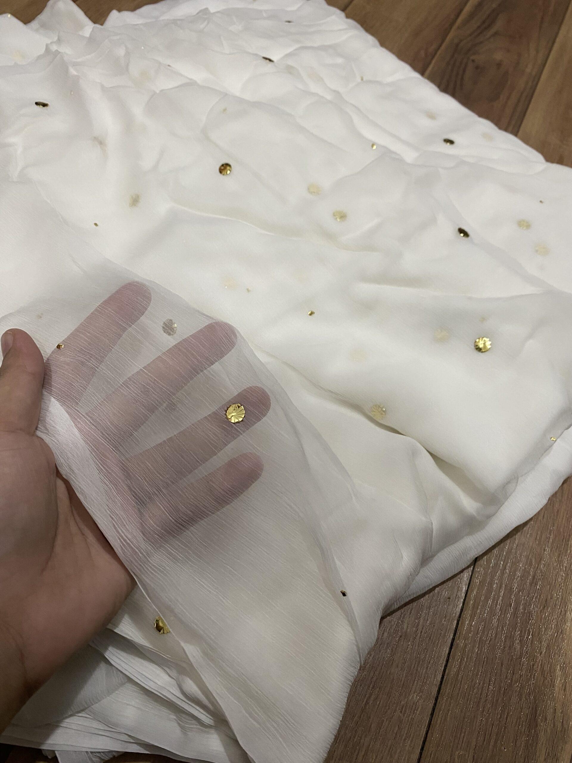 Pure Chiffon Gold Mukaish Sprinkle