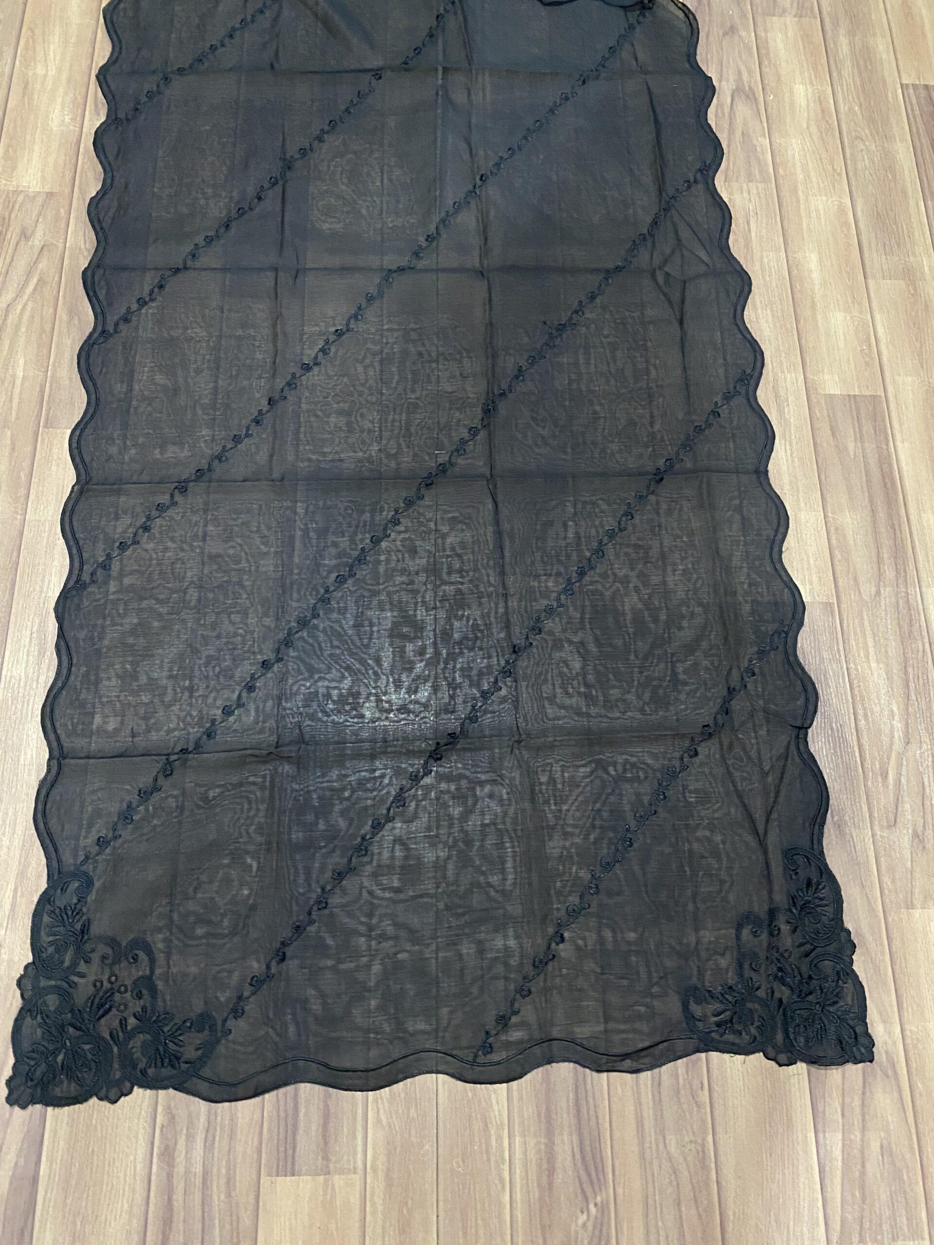 Four side voile lawn dupatta