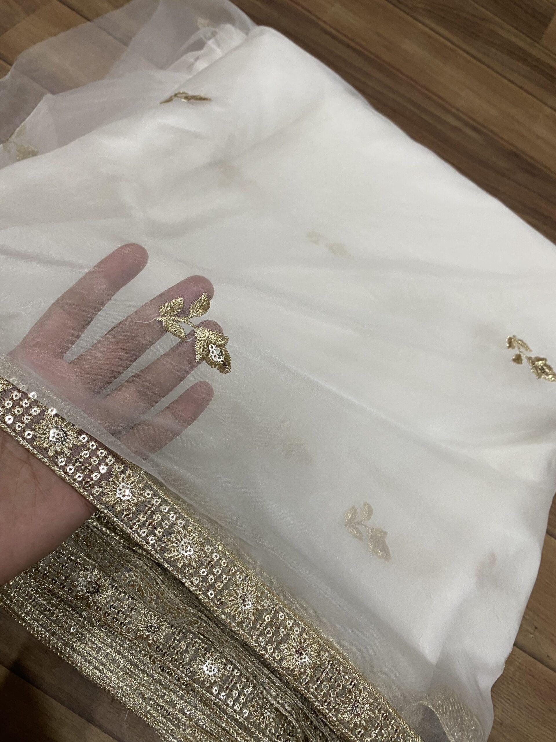 Gold tilla organza dupatta