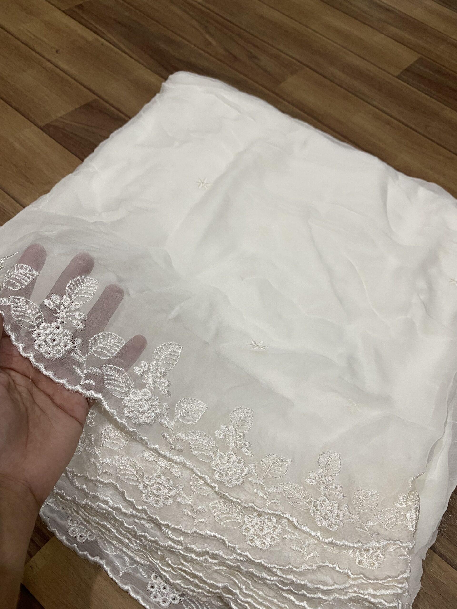 Pure chiffon embroidered dupatta