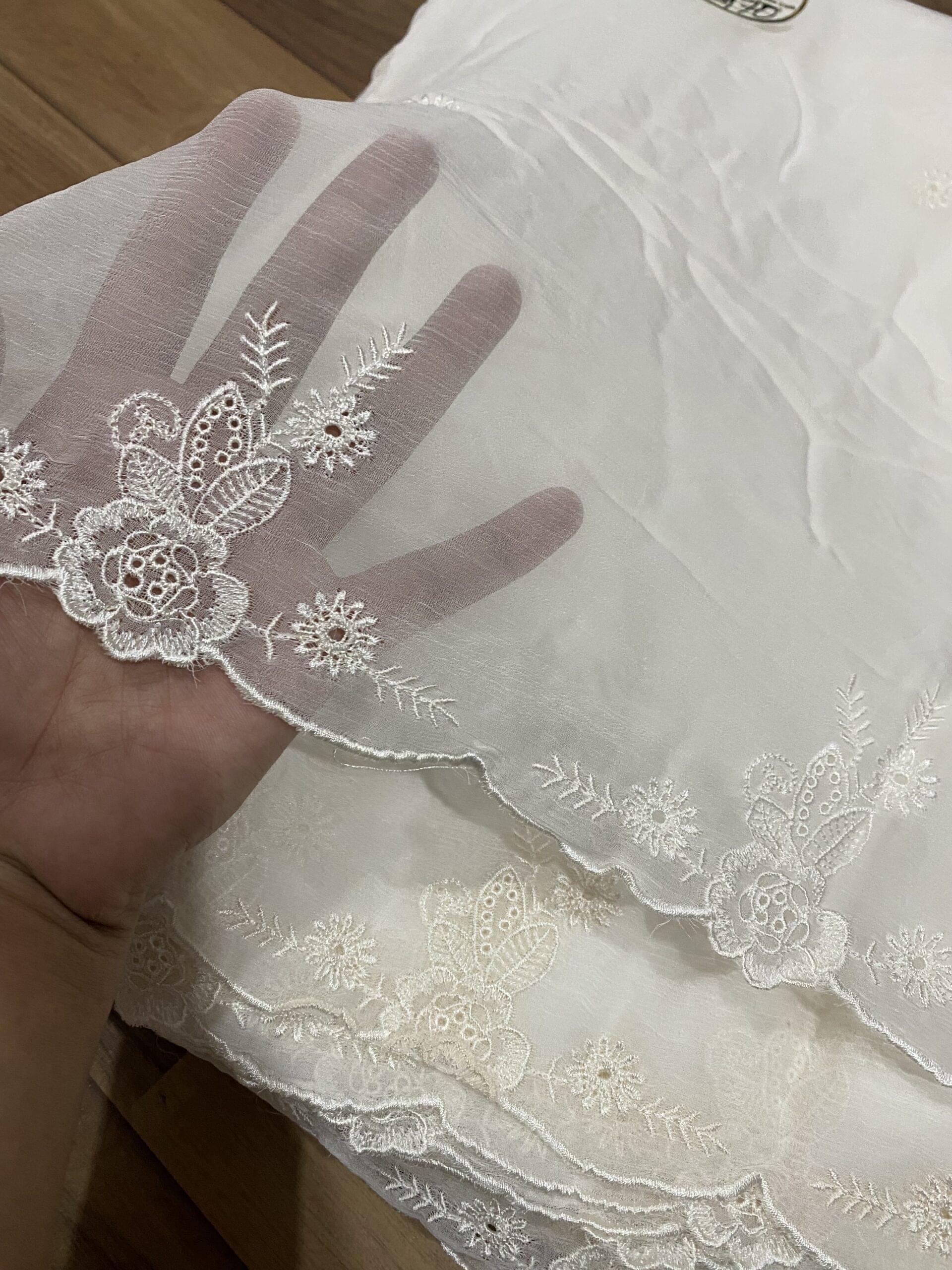 Pure chiffon embroidered dupatta