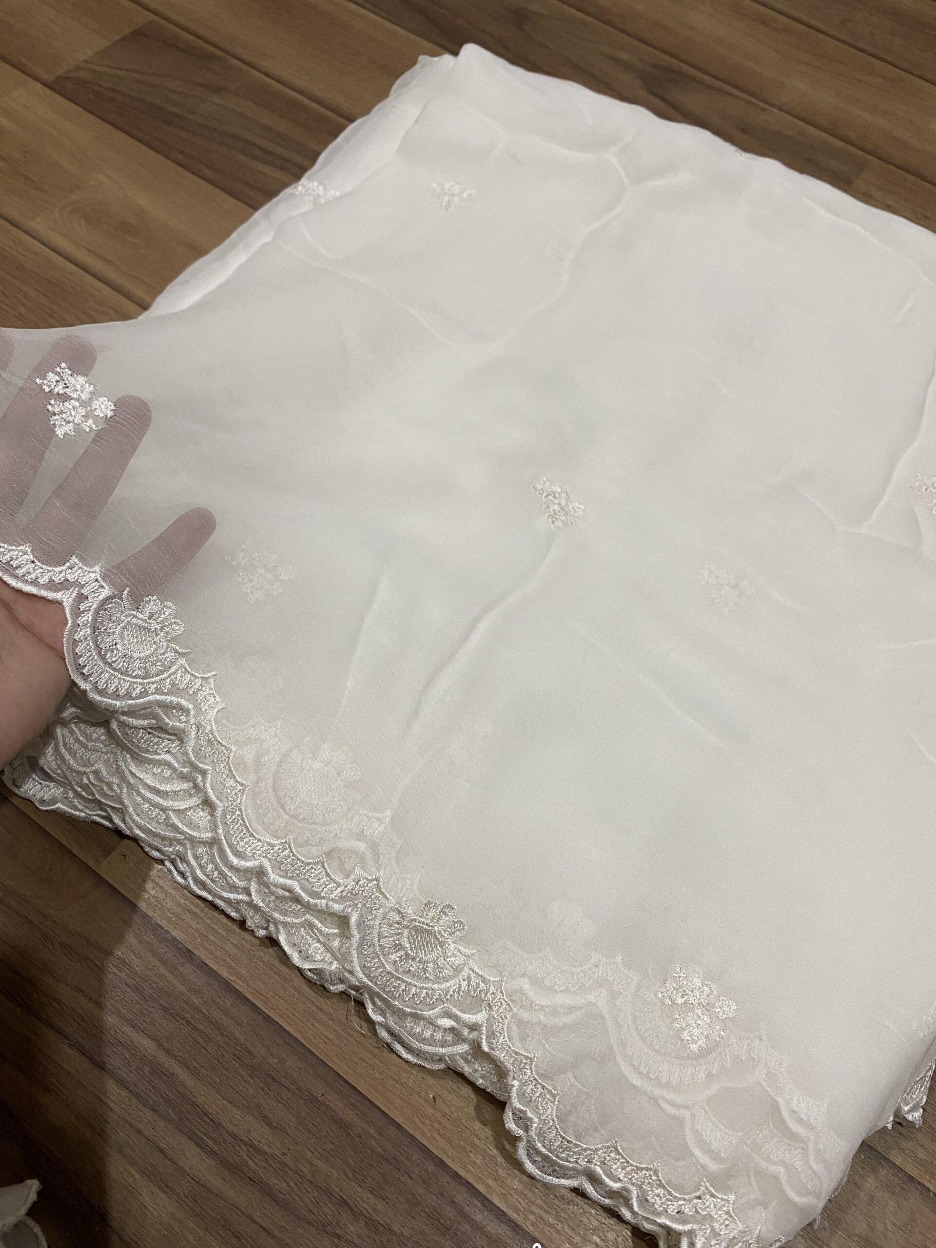 Pure chiffon embroidered dupatta