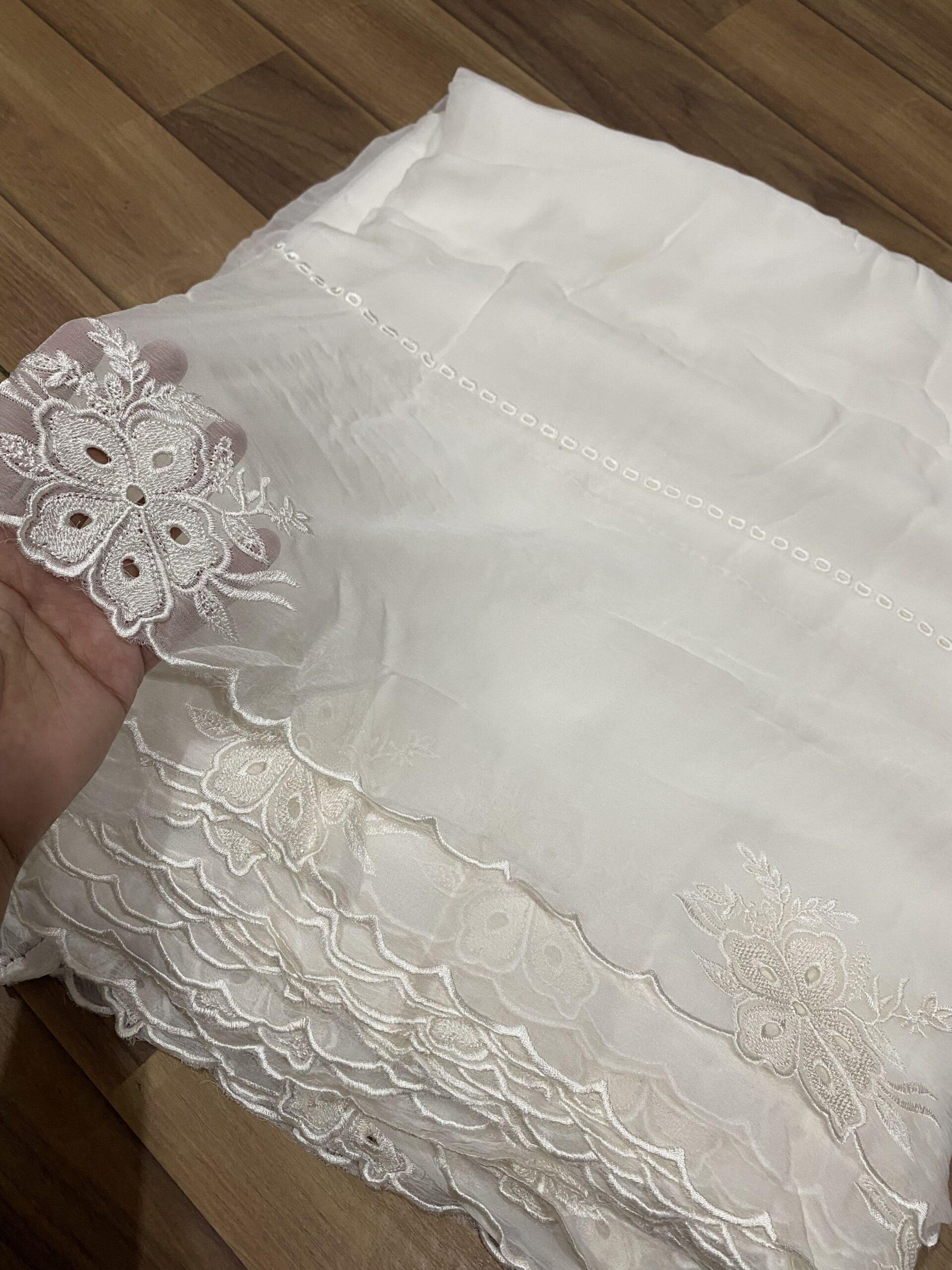 Pure chiffon embroidered dupatta