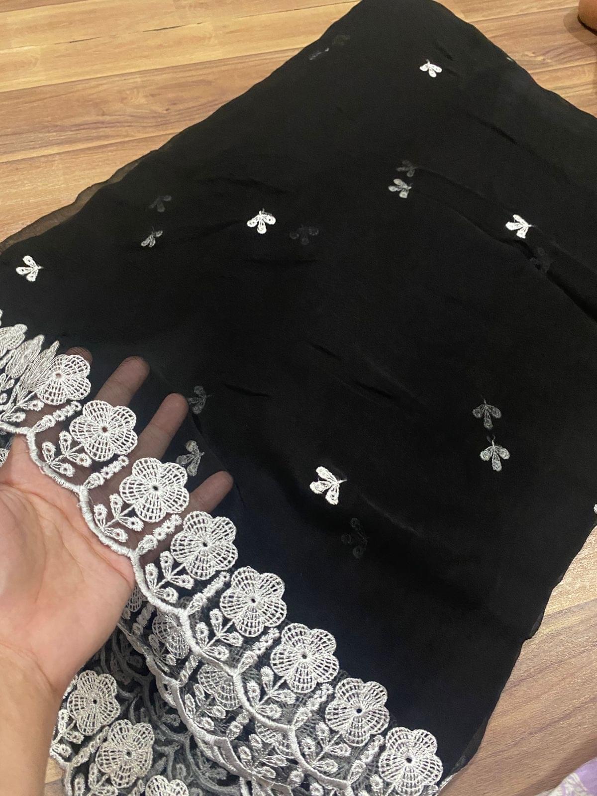 Pure chiffon embroidered dupatta