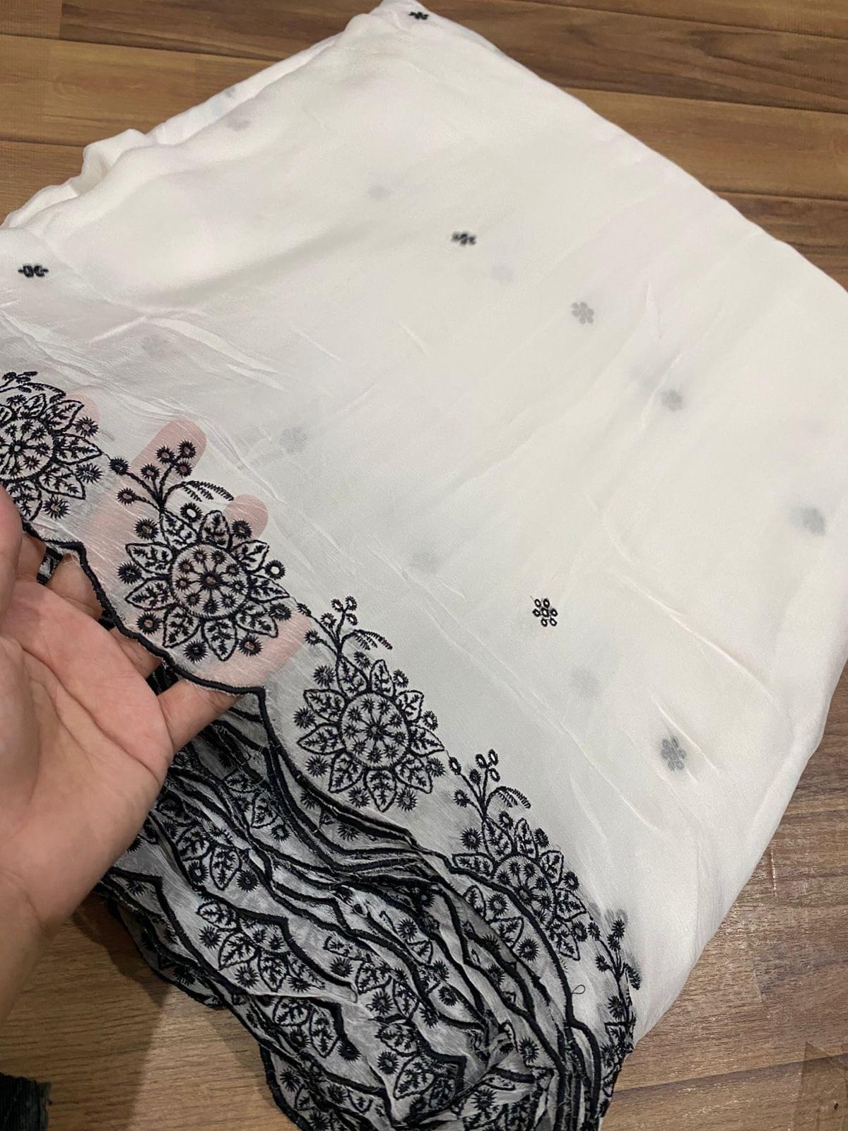 Pure chiffon embroidered dupatta