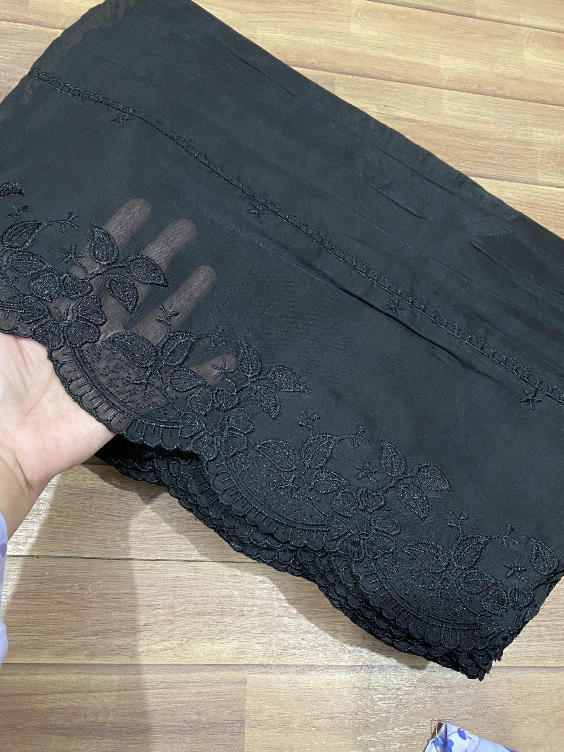 Voile lawn embroidered dupatta