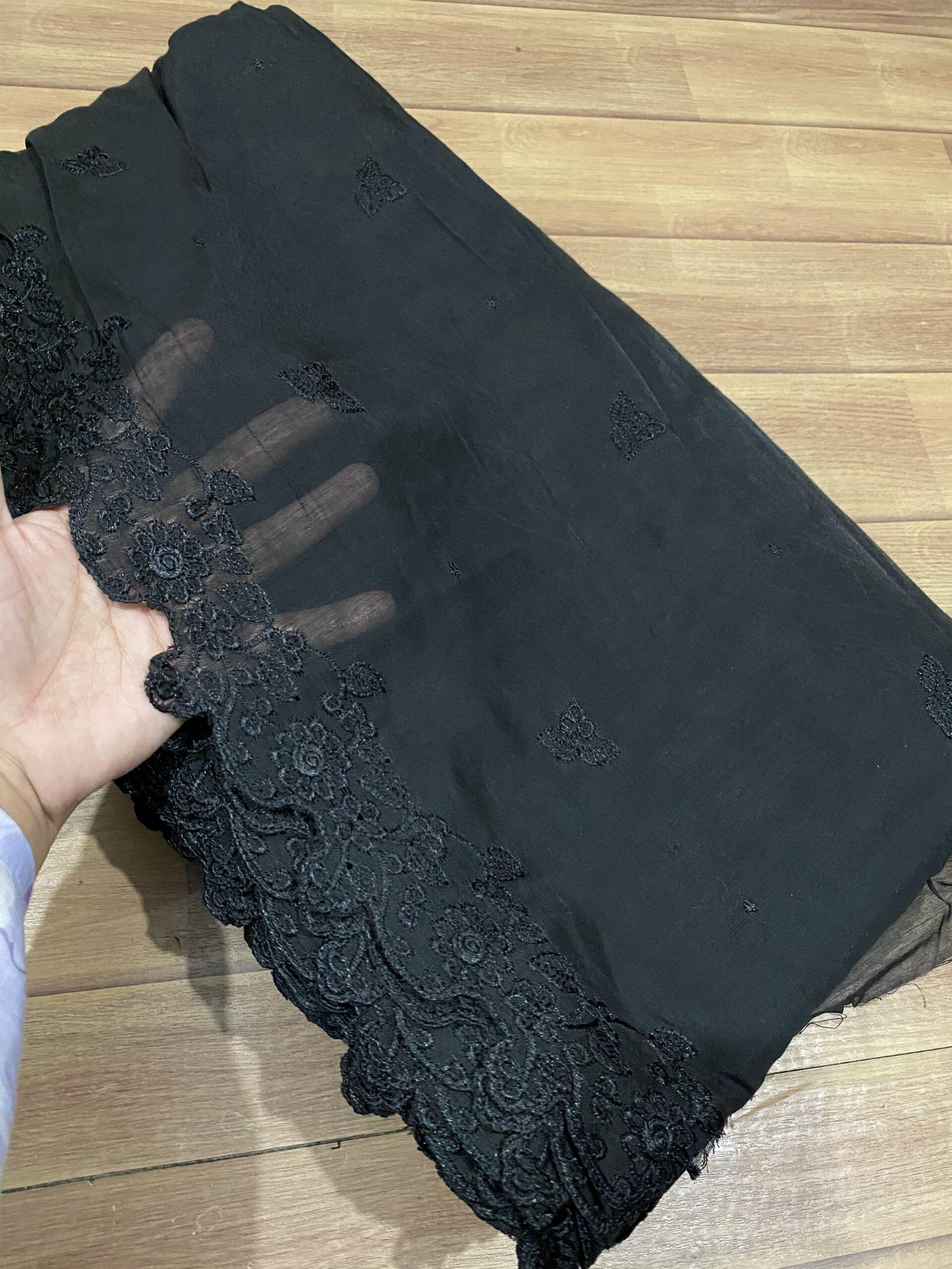 Voile lawn embroidered dupatta