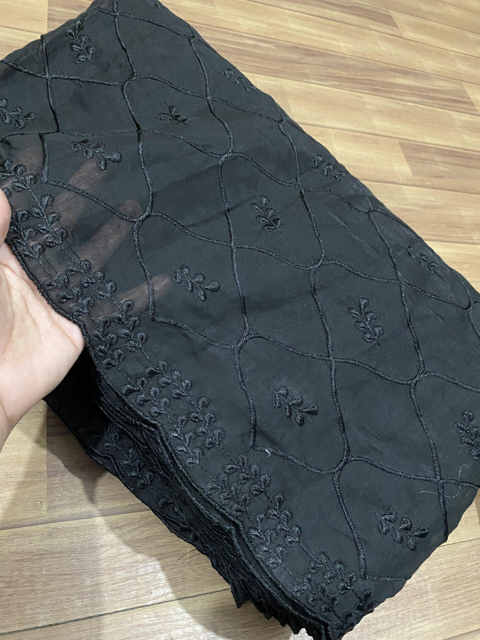 Voile lawn embroidered dupatta