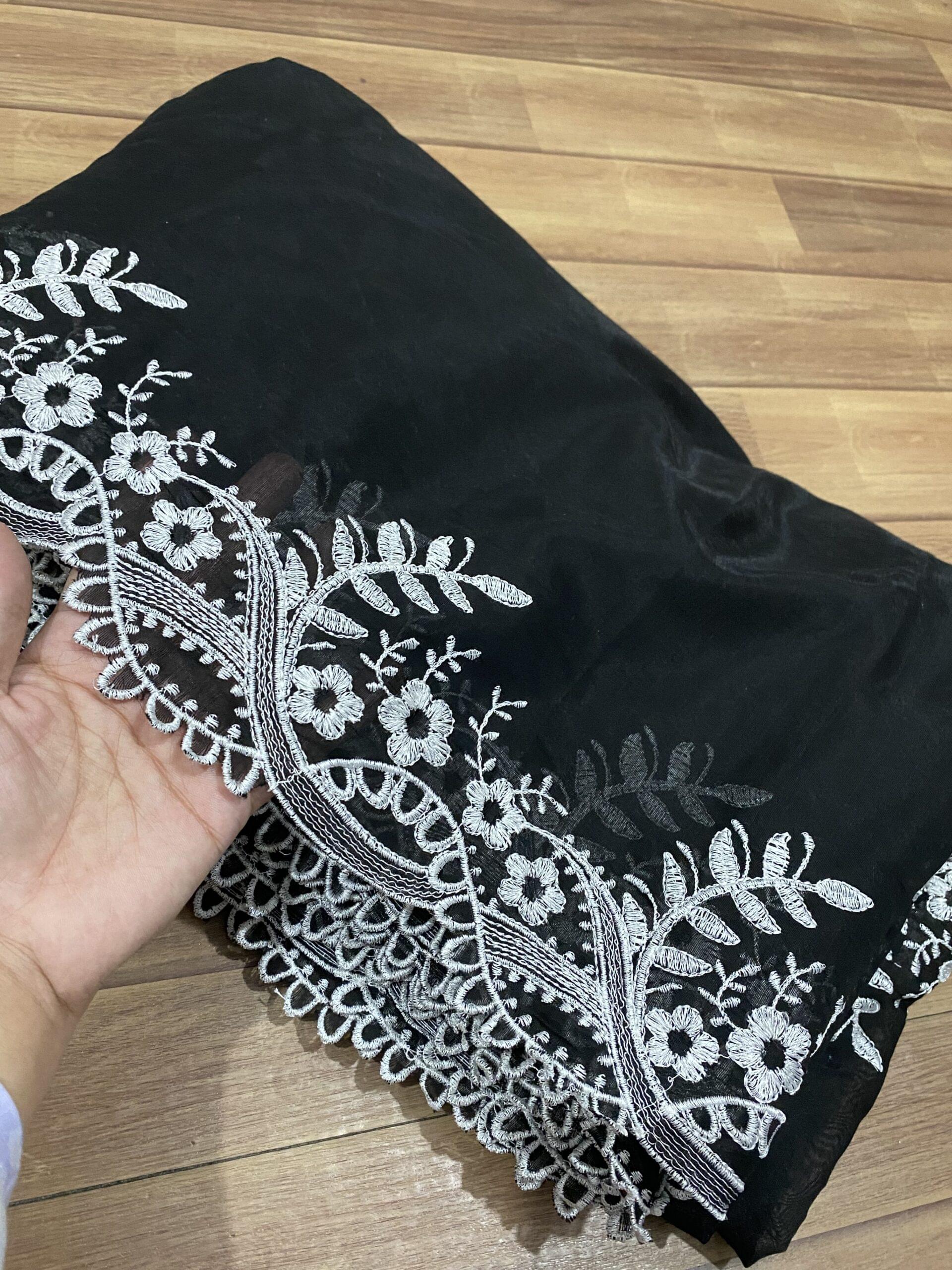 Voile lawn embroidered dupatta