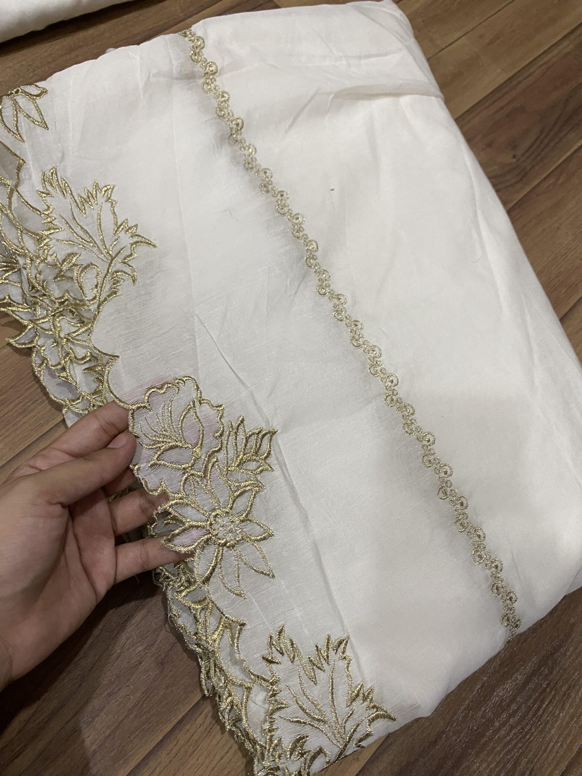 Voile lawn embroidered dupatta