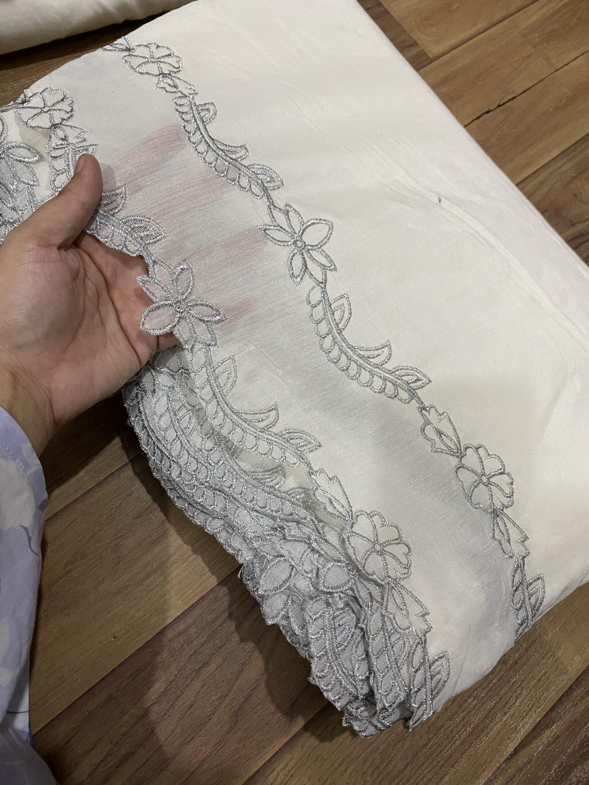 Voile lawn embroidered dupatta