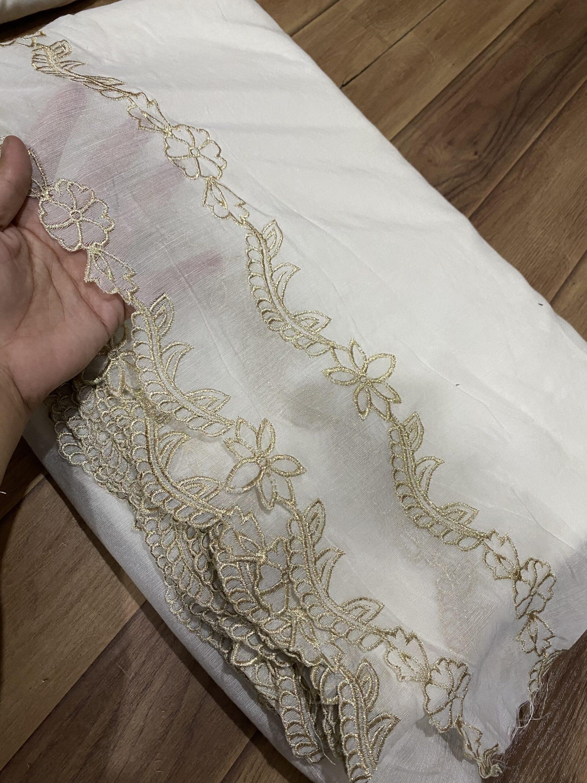 Voile lawn embroidered dupatta