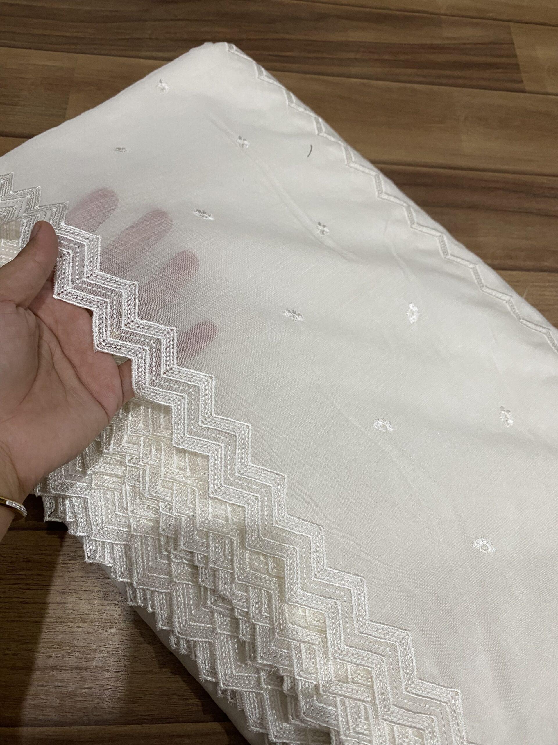 Voile lawn embroidered dupatta