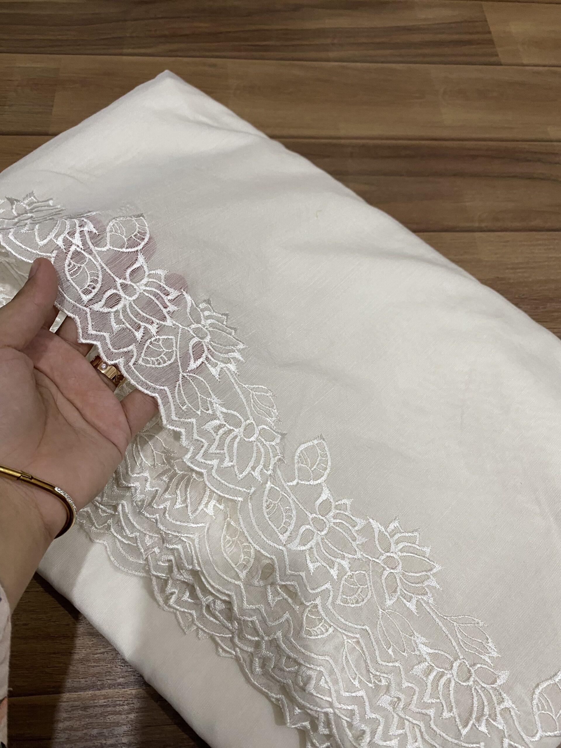 Voile lawn embroidered dupatta