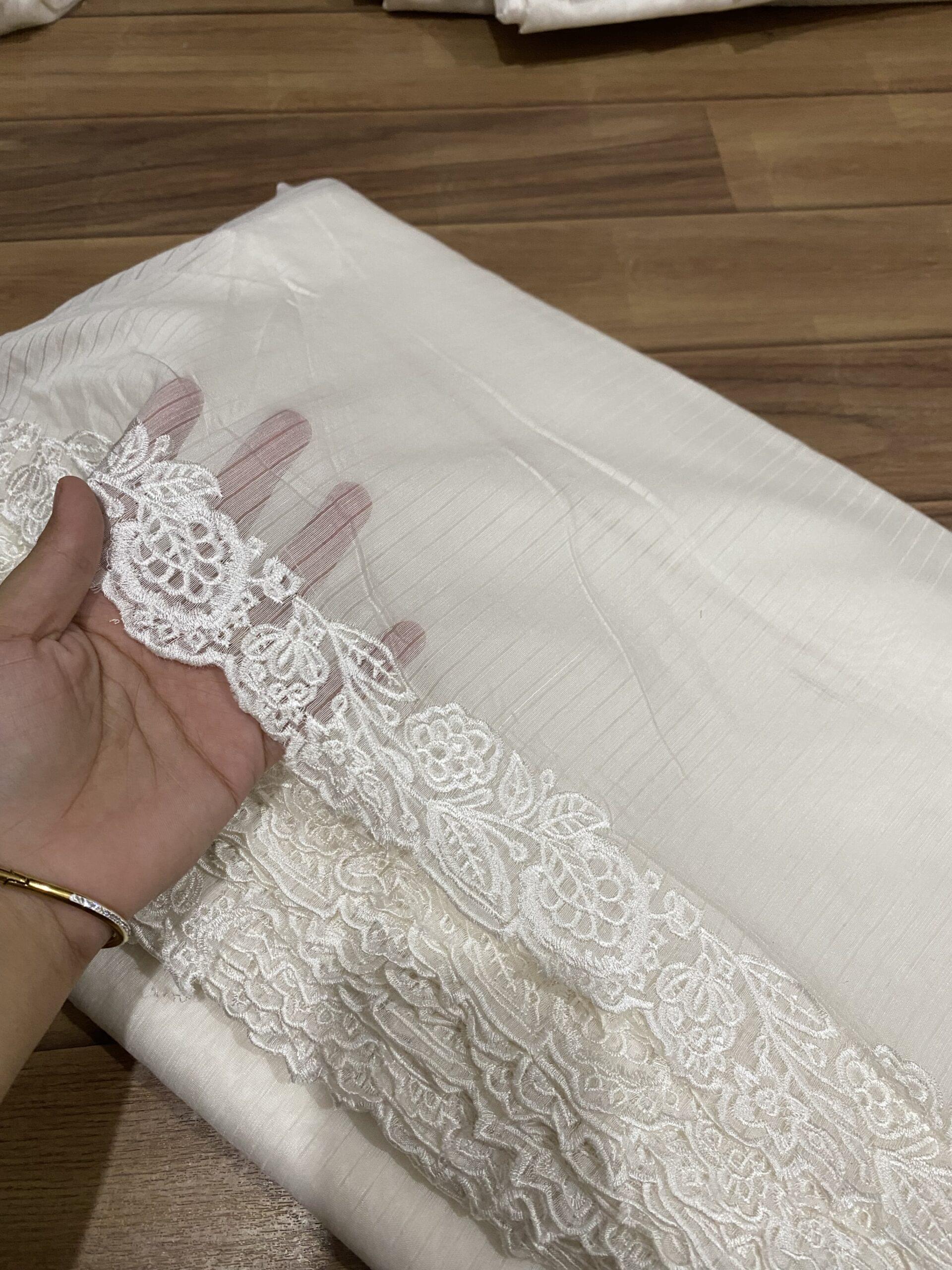 Voile lawn embroidered dupatta