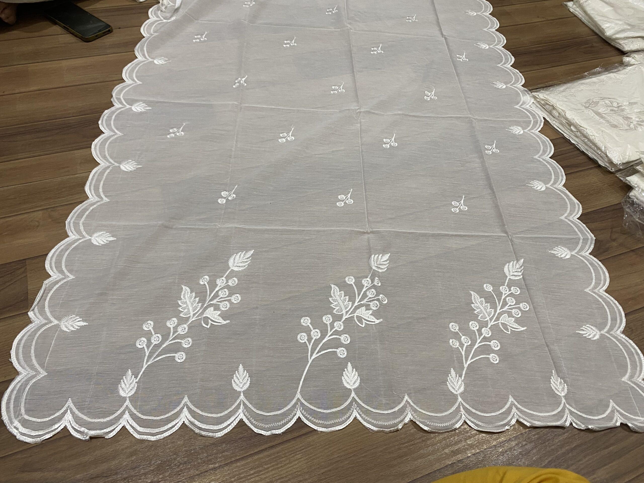 Four side scalloped Voile lawn dupatta