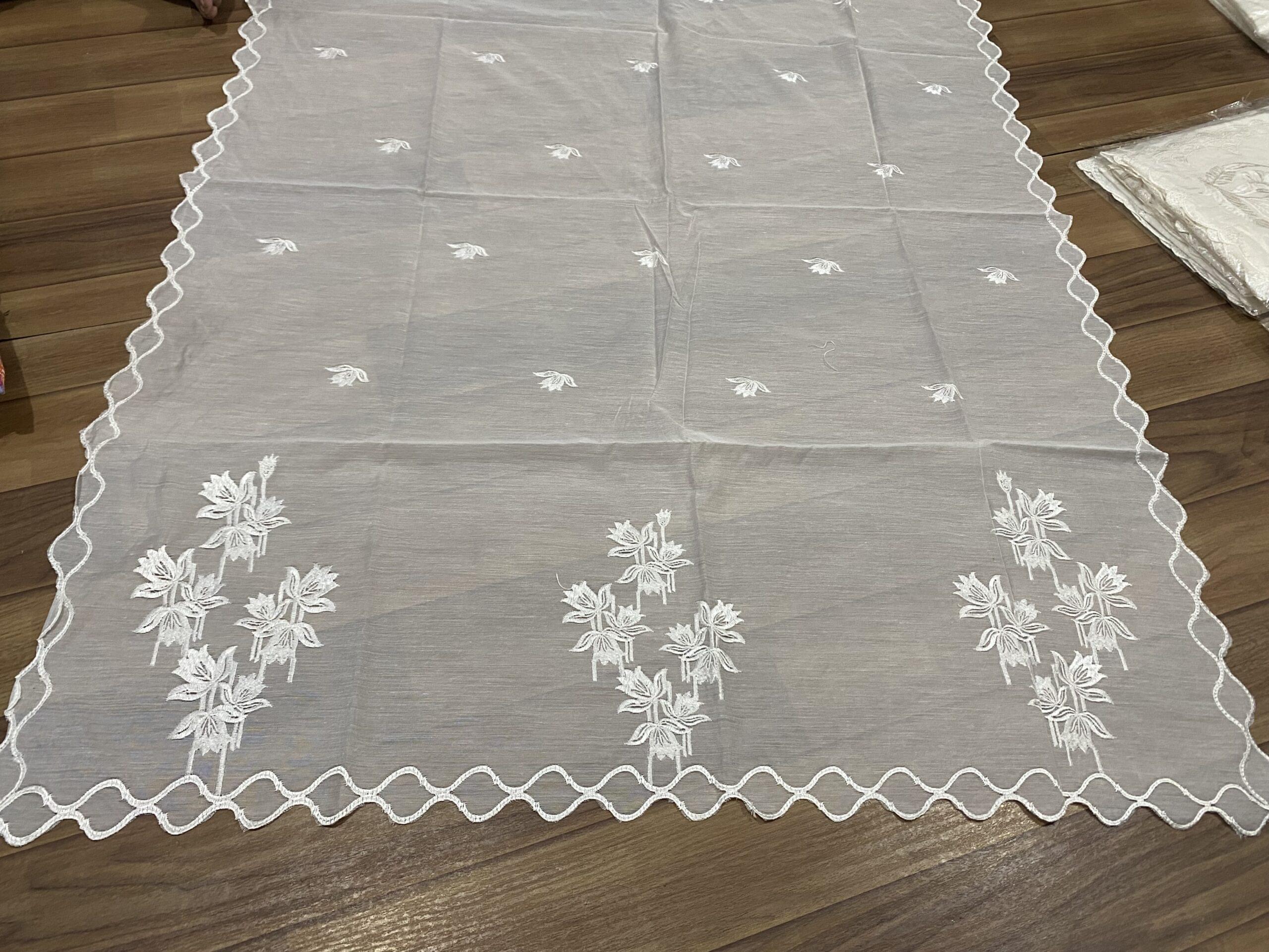 Four side scalloped Voile lawn dupatta