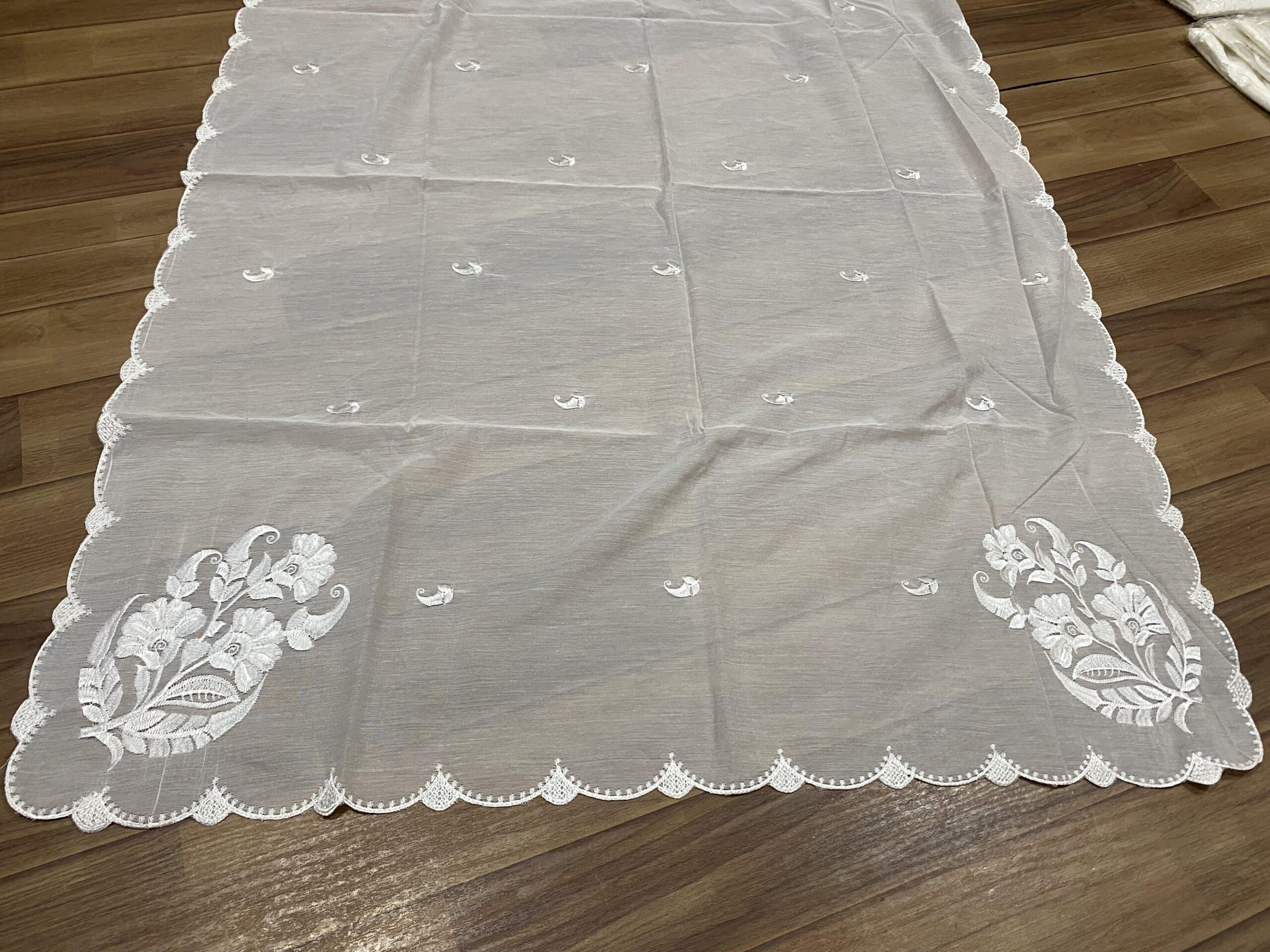 Four side scalloped Voile lawn dupatta