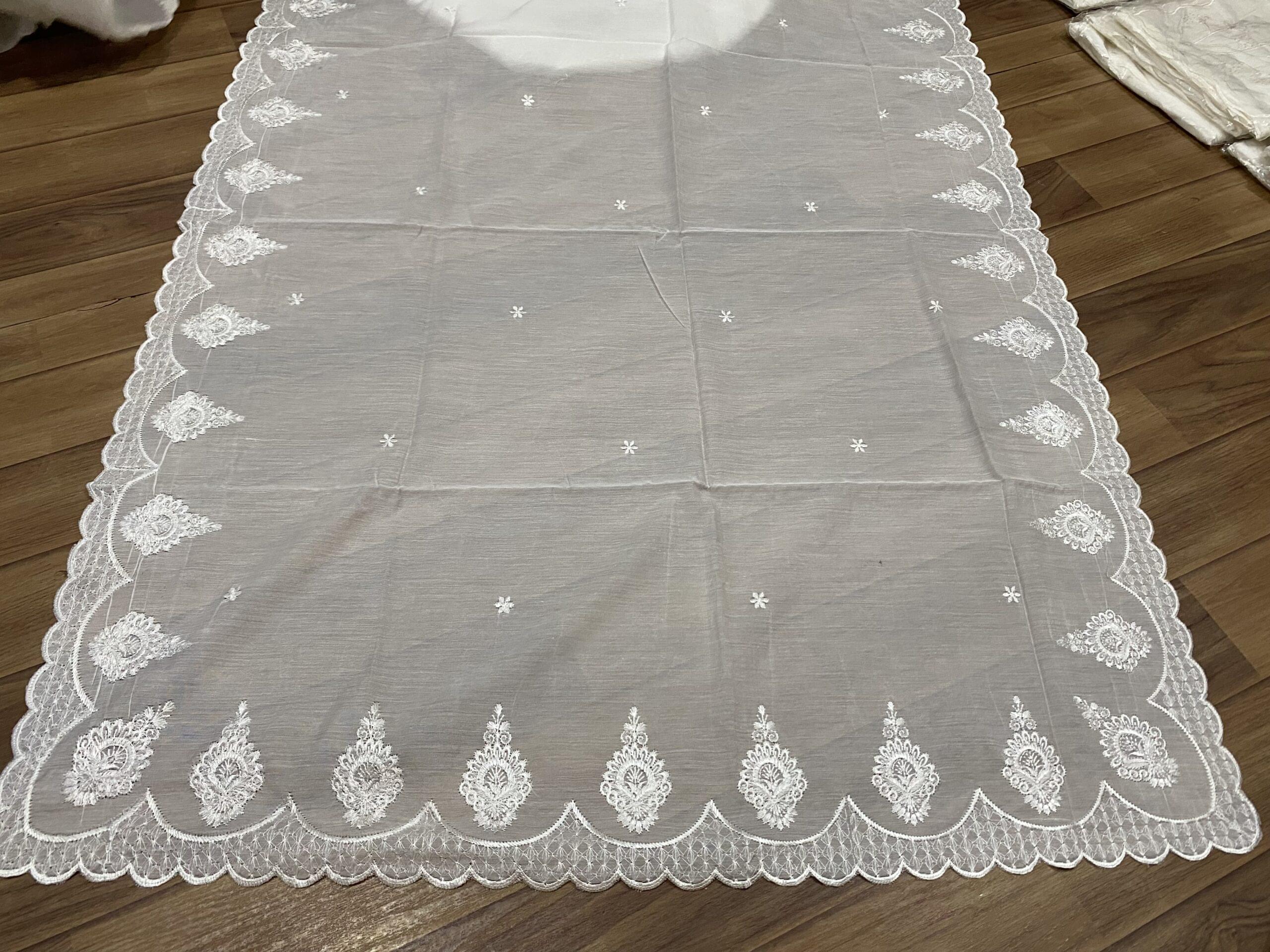 Four side scalloped Voile lawn dupatta