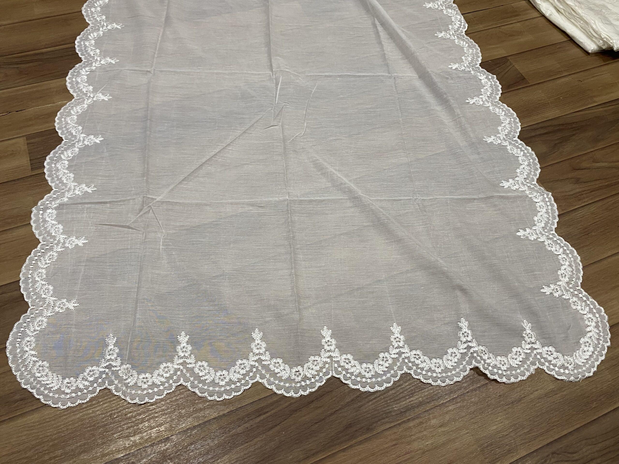 Four side scalloped Voile lawn dupatta