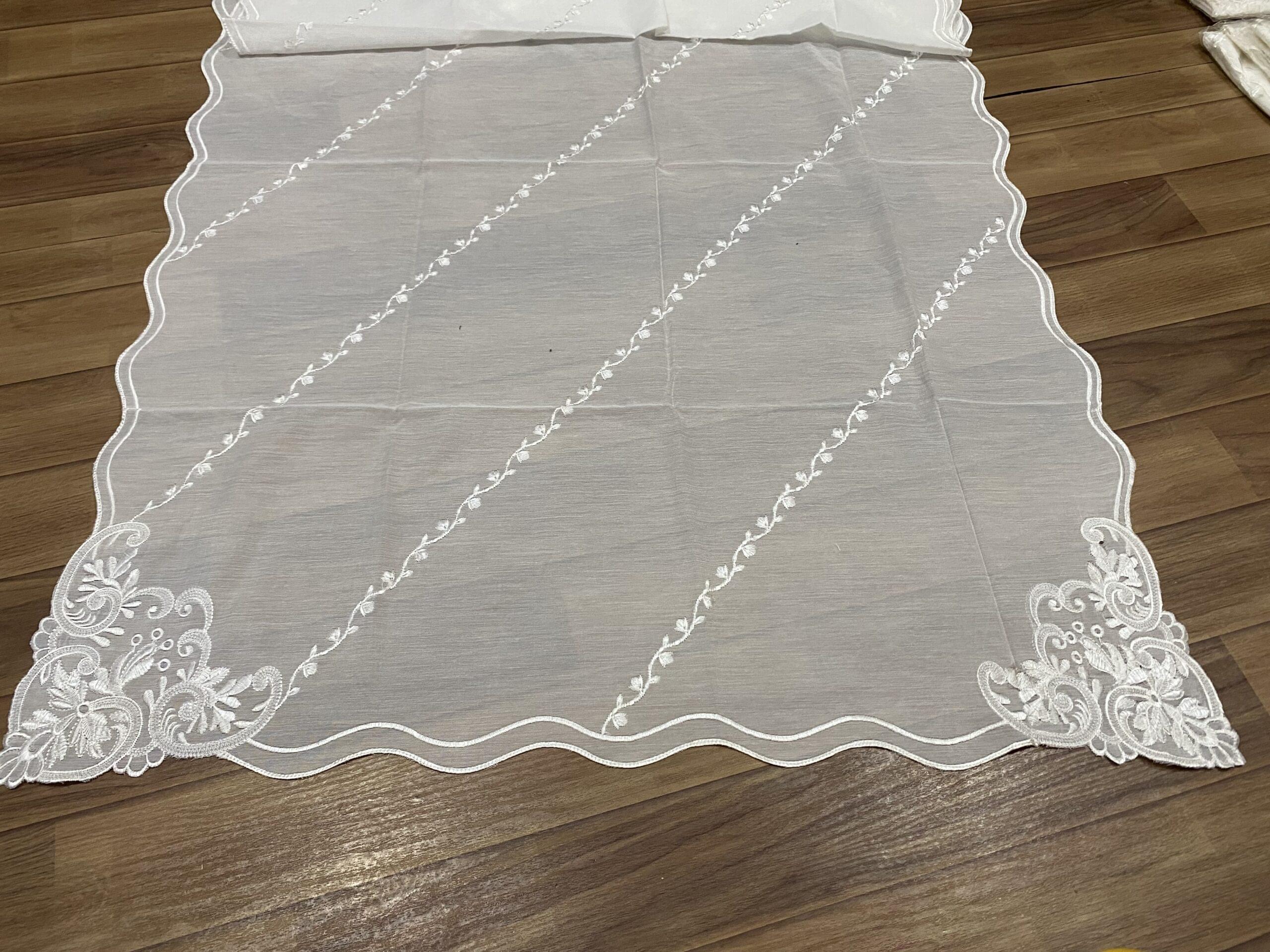 Four side scalloped Voile lawn dupatta