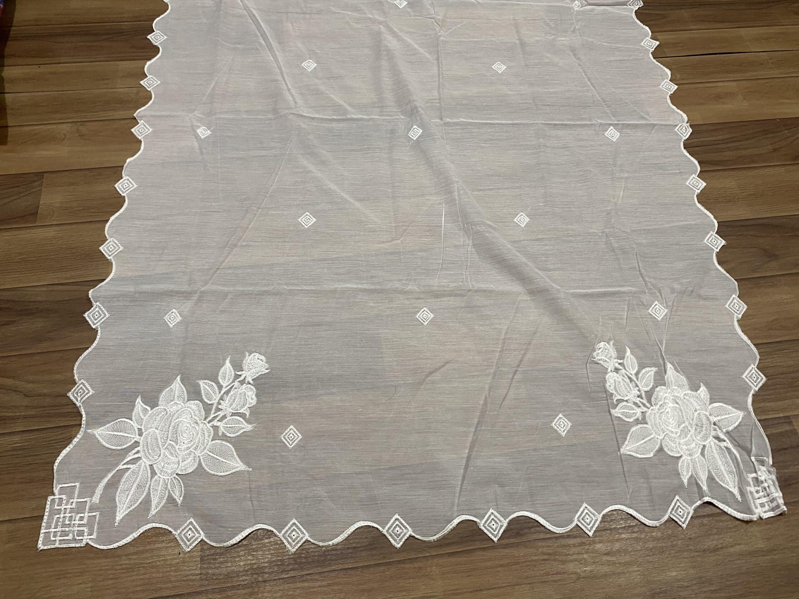 Four side scalloped Voile lawn dupatta