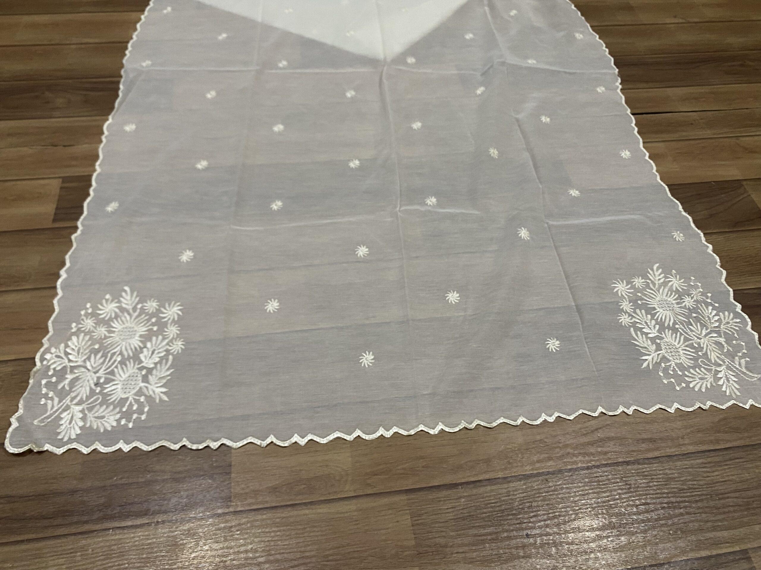 Four side scalloped Voile lawn dupatta