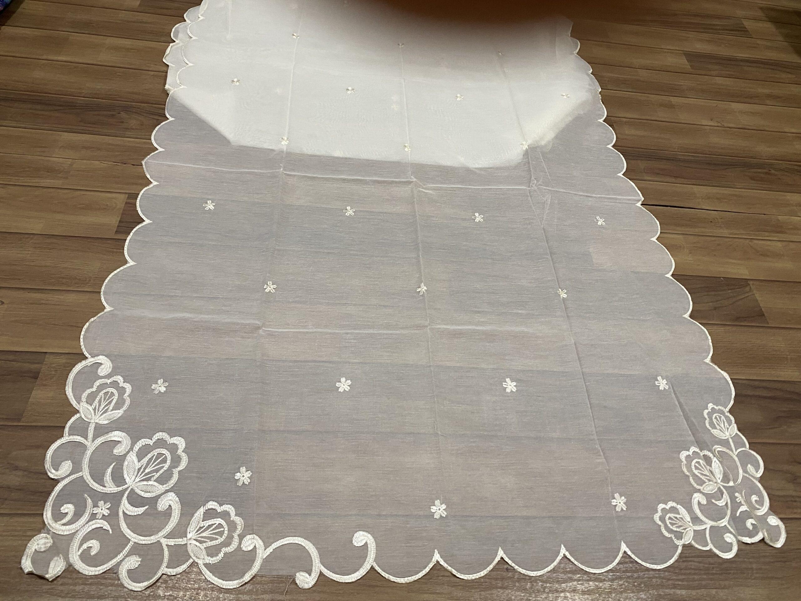 Four side scalloped Voile lawn dupatta