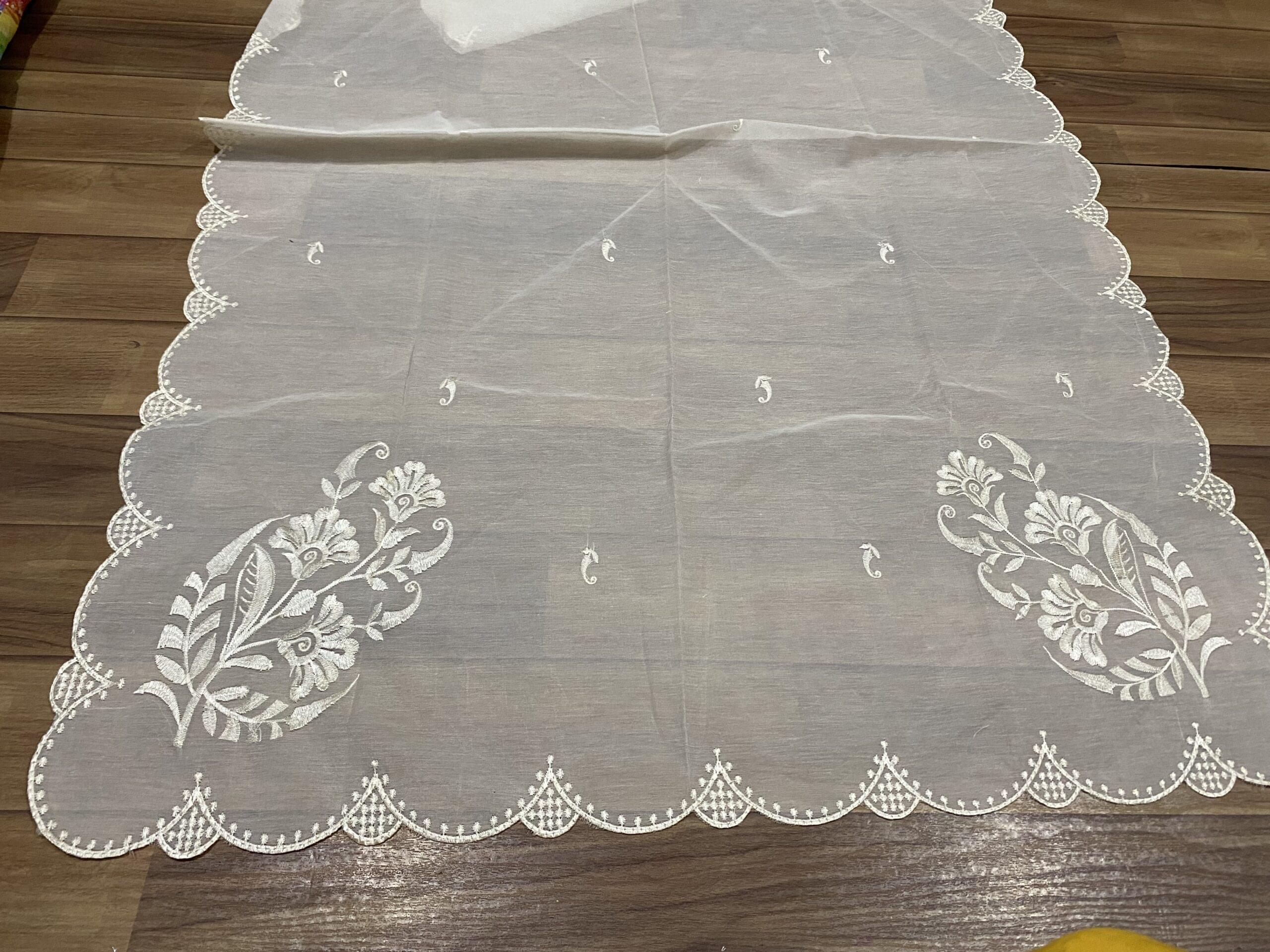 Four side scalloped Voile lawn dupatta