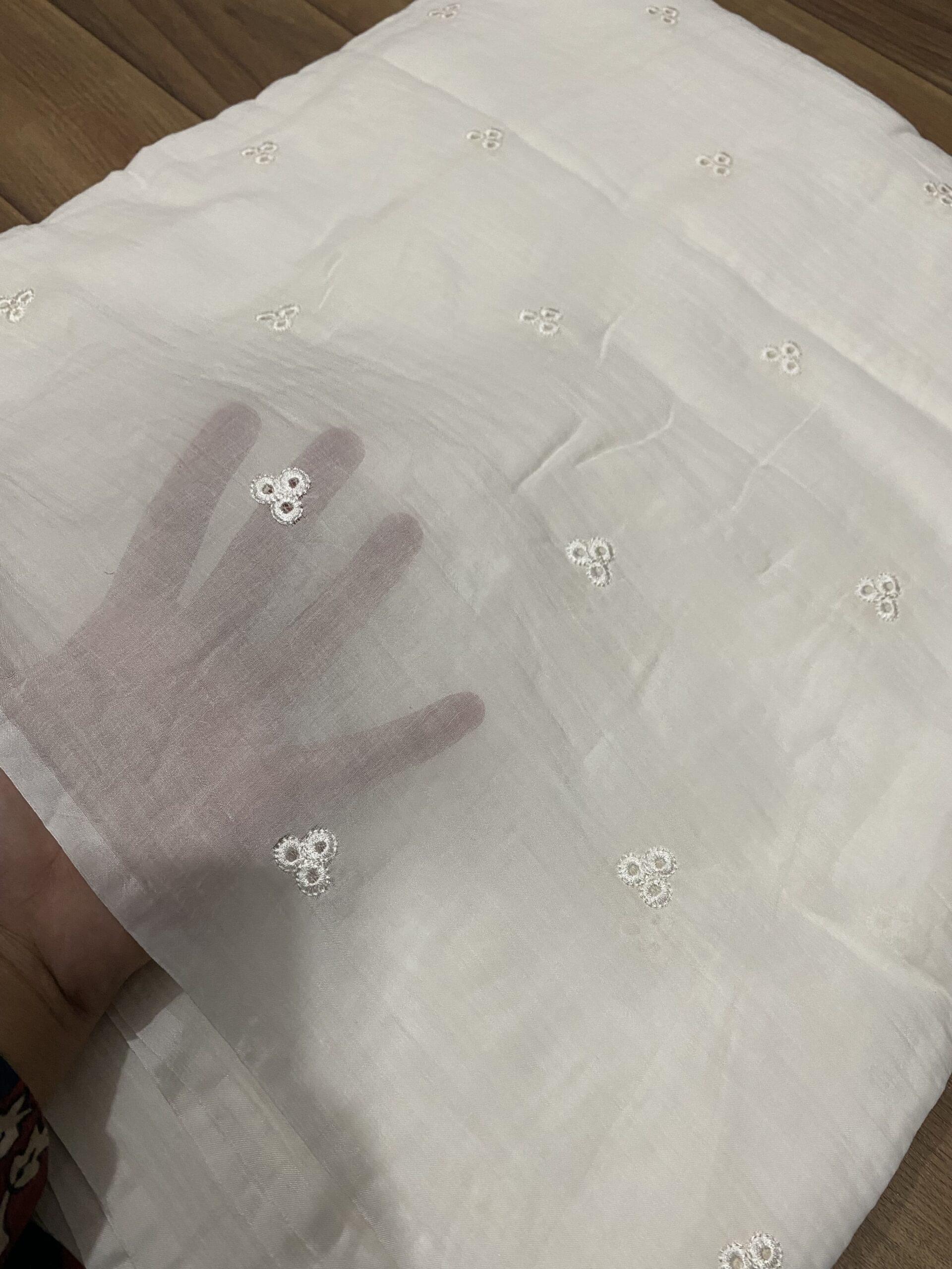 Pure lawn chickenkari booti dupatta