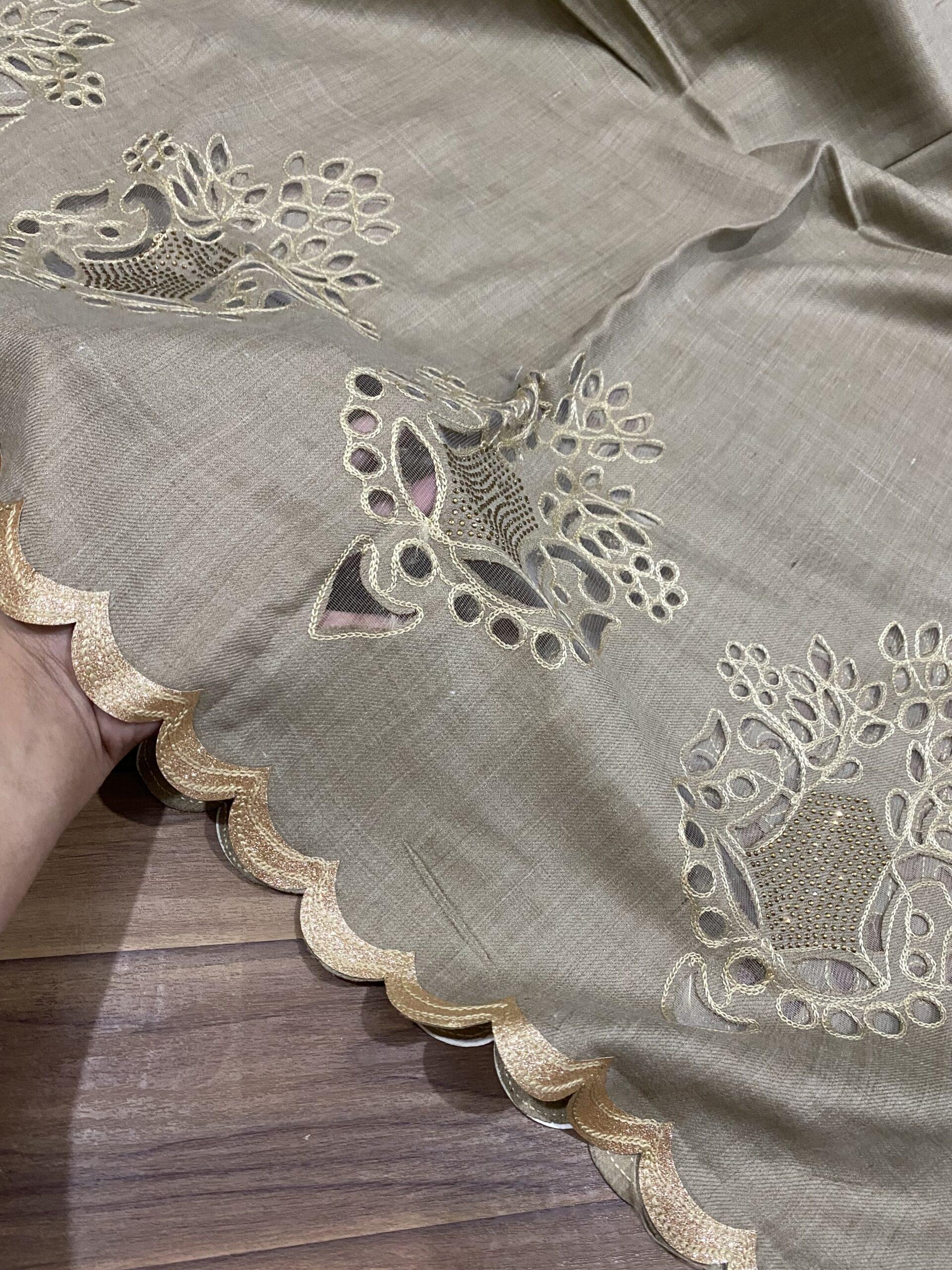 Laser cutwork pashmina shawl