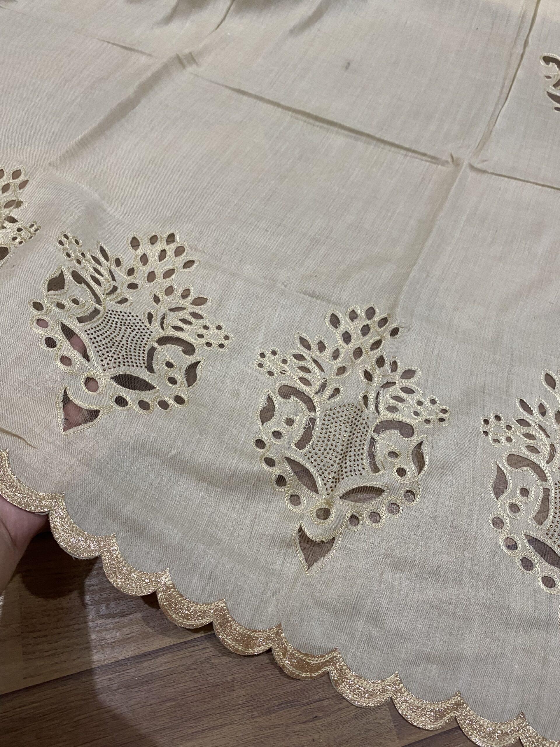 Laser cutwork pashmina shawl