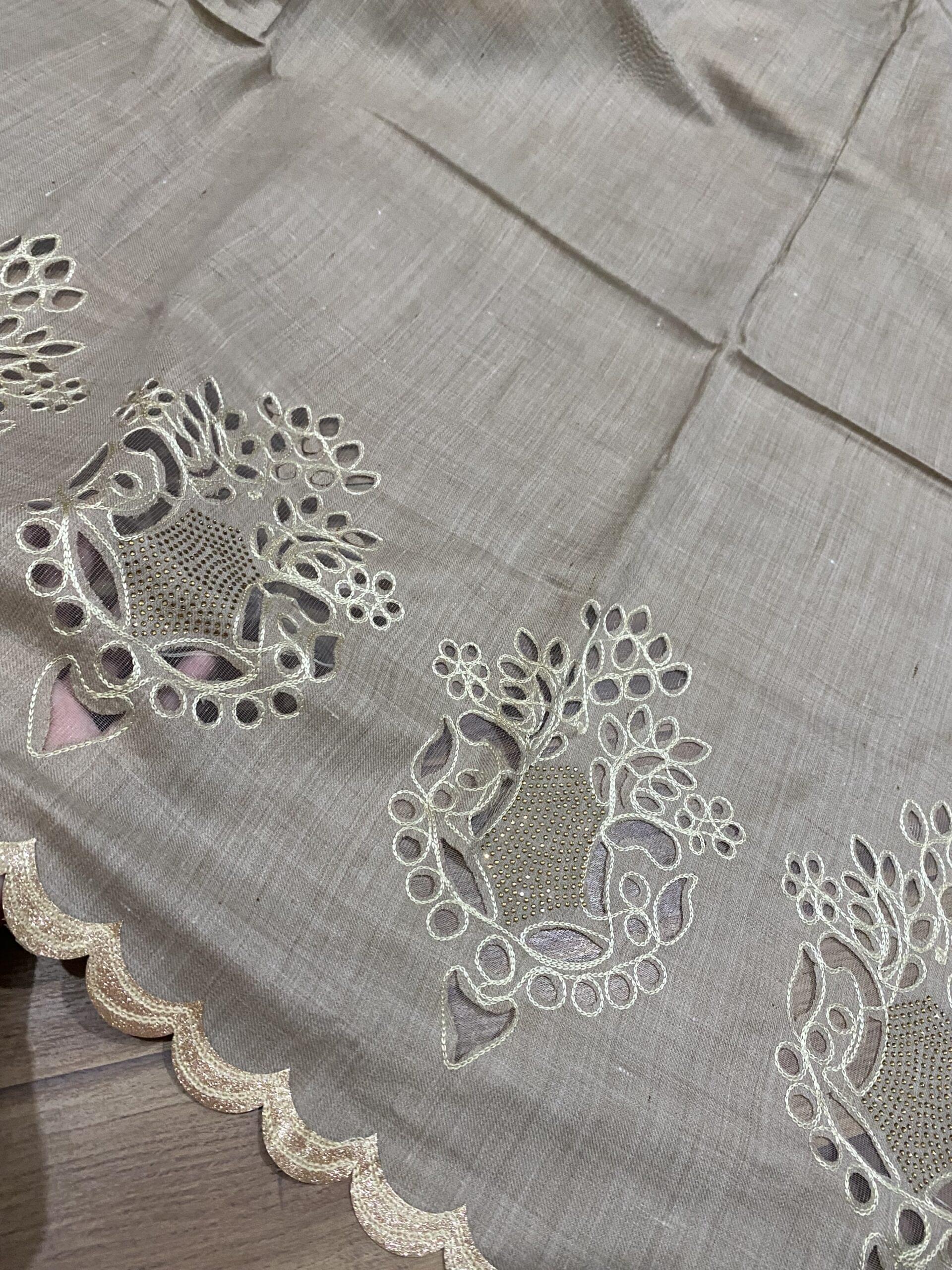 Laser cutwork pashmina shawl