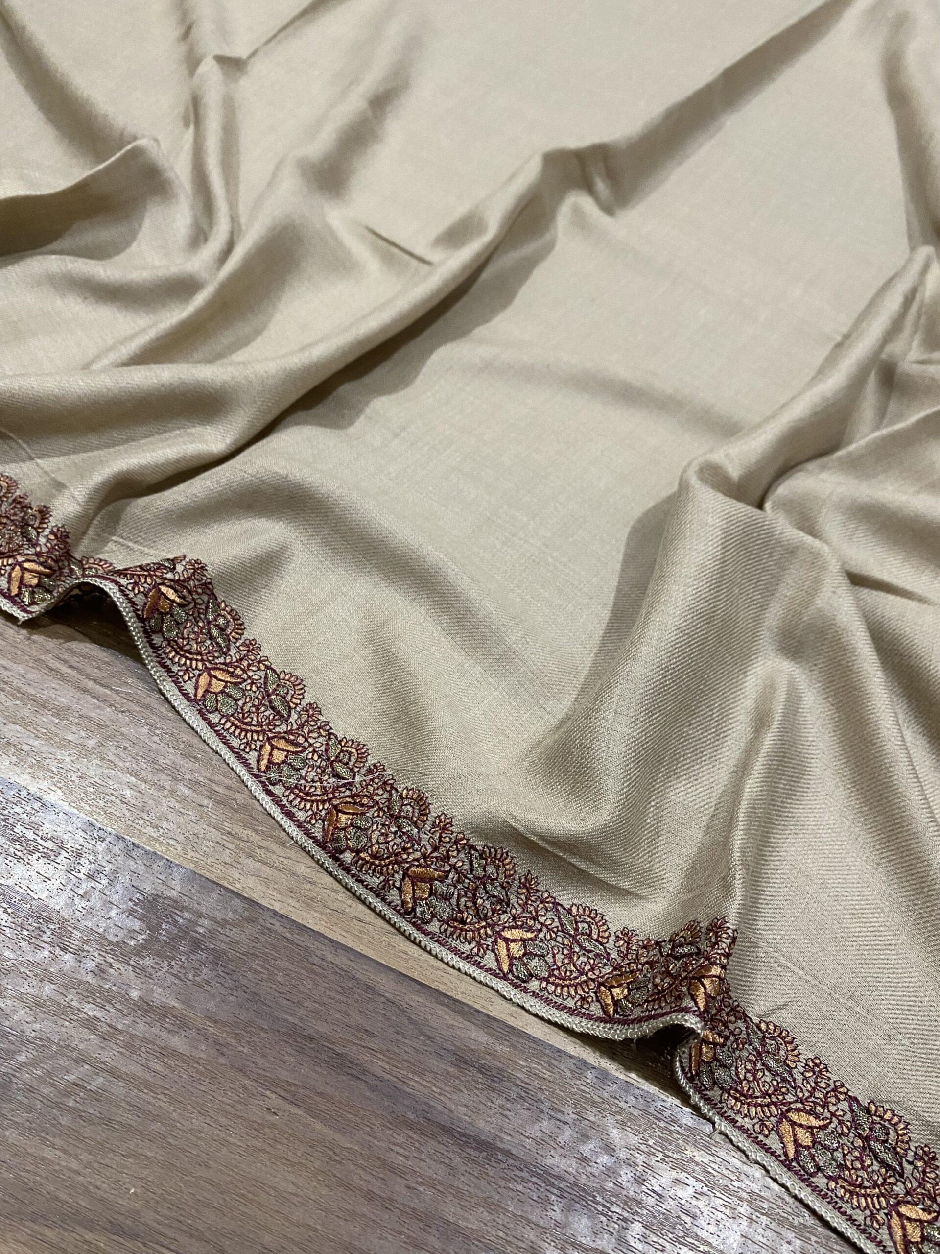 Embroidered Headborder Pashmina Shawl