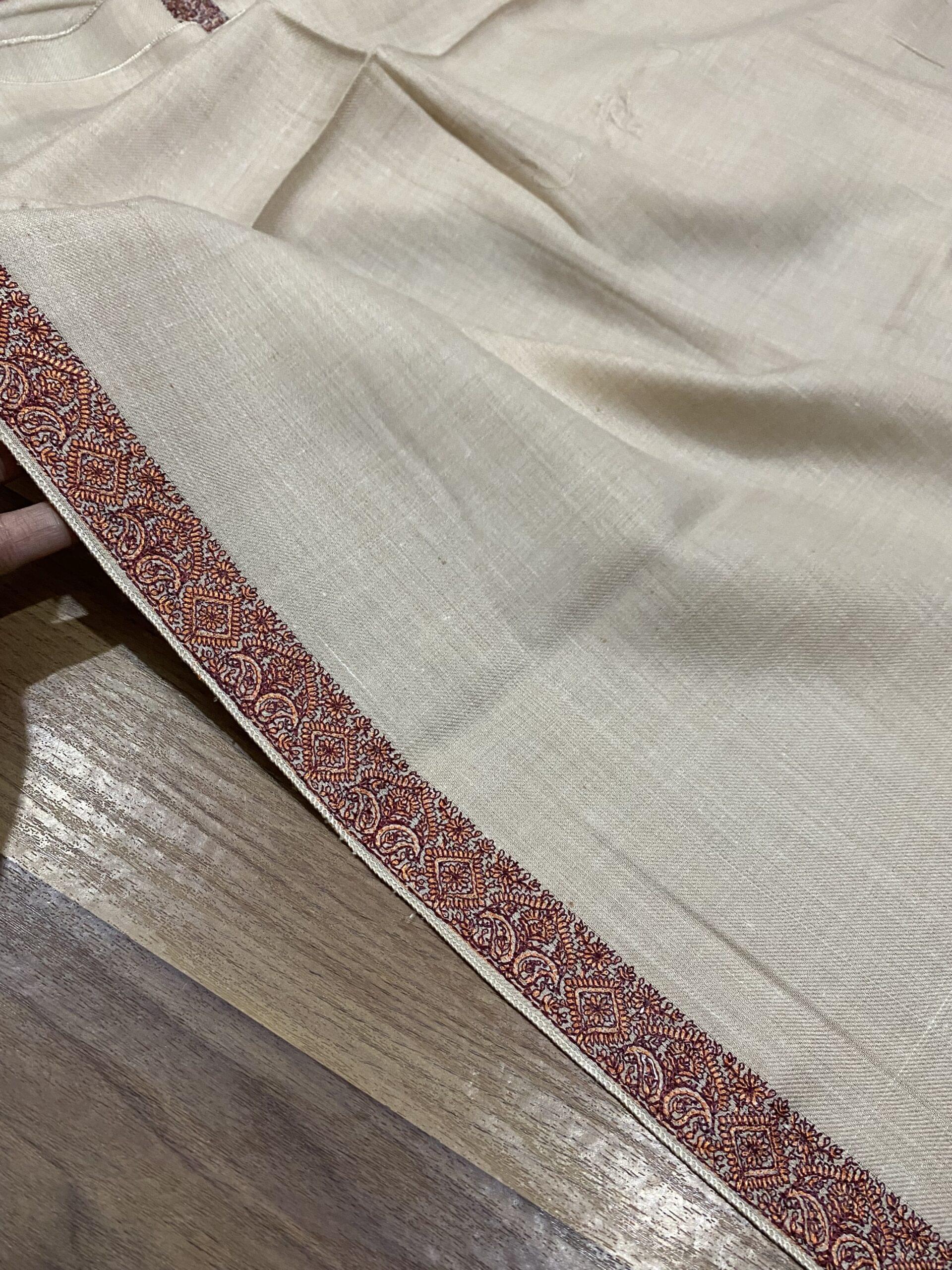 Embroidered Headborder Pashmina Shawl