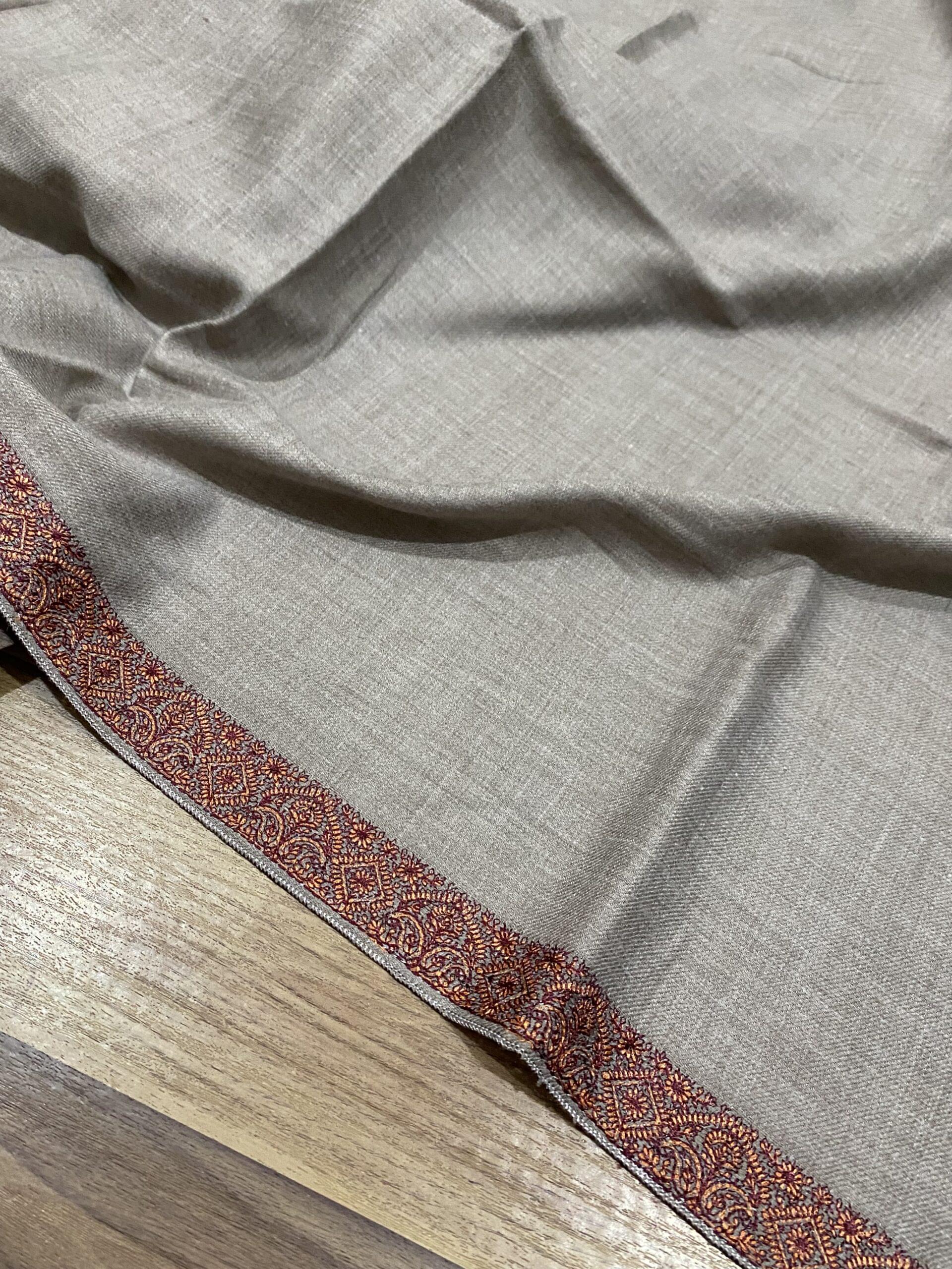 Embroidered headborder Pashmina Shawl